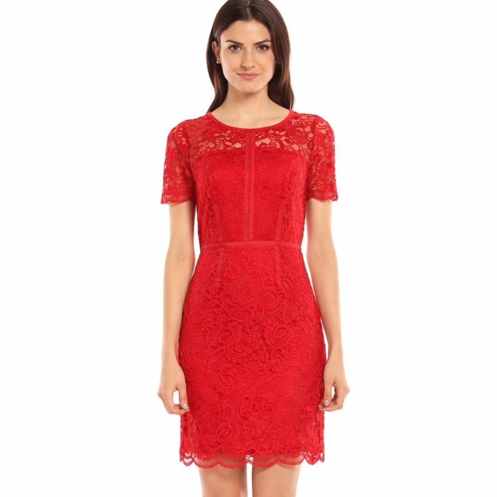 Elle Red lace Dress